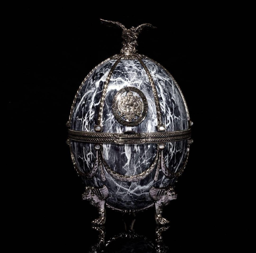 Ladoga Imperial Collection Fabergé Silver & Blue Flowers